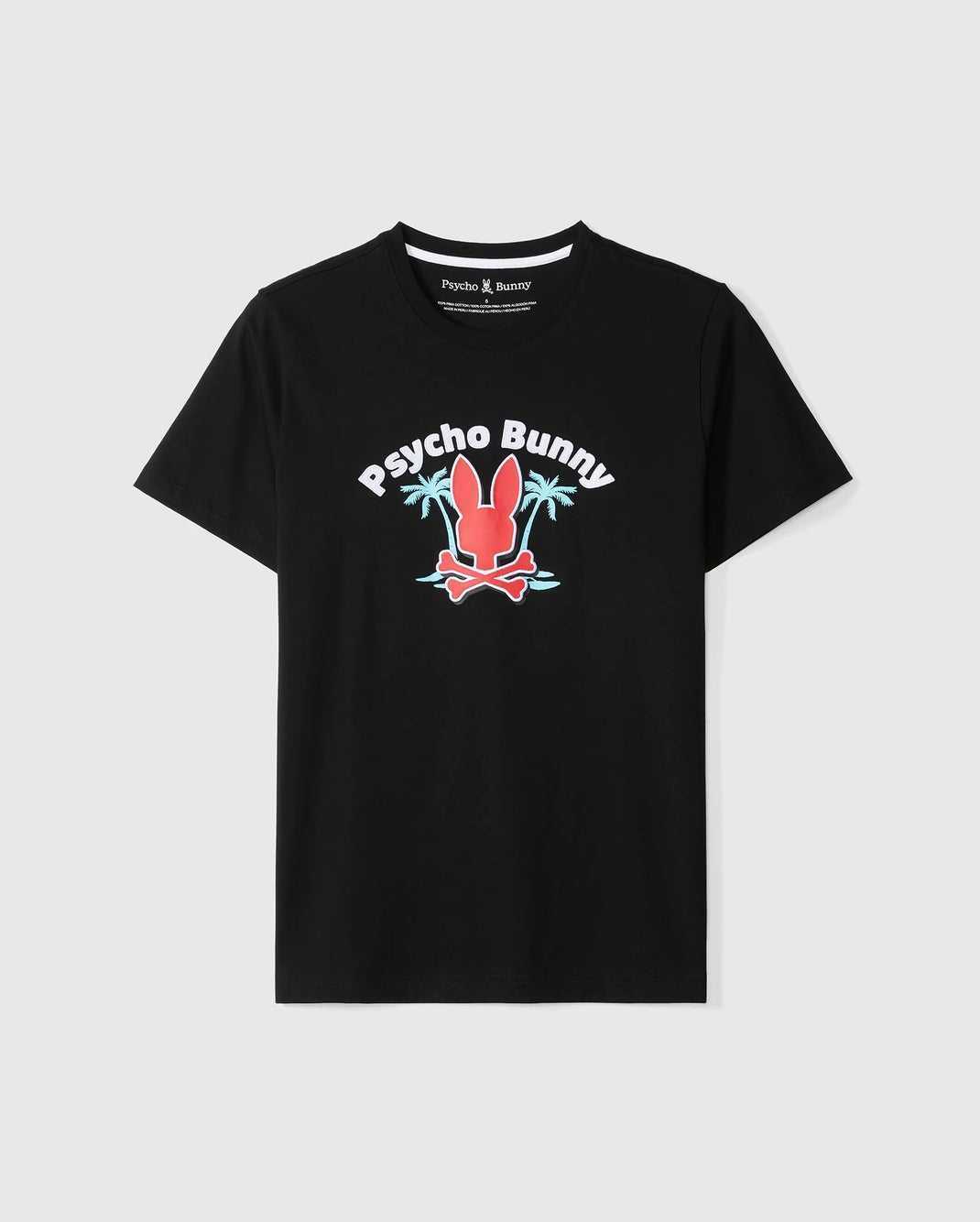 Tees Psycho Bunny Boston Graphic Tee Noir Homme | XSI-64014608